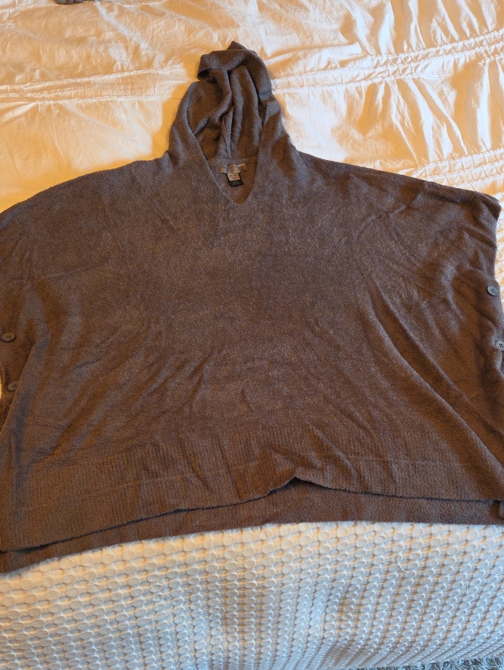 Hooded Poncho Sweater -grey One Size Fits All